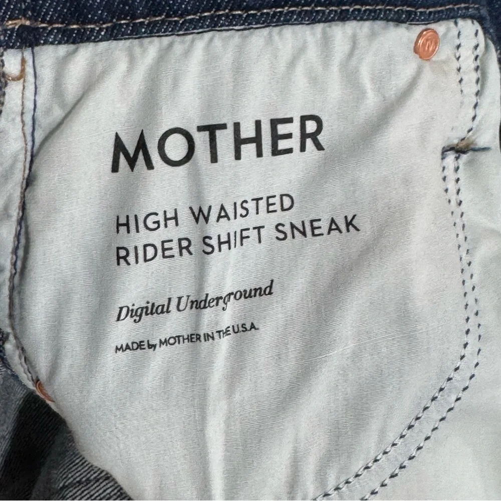 MOTHER High Waisted Rider Shift Sneak Jeans - Digital Underground - Sz - 25